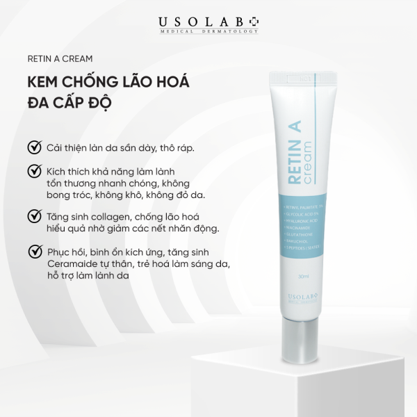 Retin A Cream trẻ hóa, căng bóng, sáng da, giảm mụn tuýp 30ml - Hình ảnh 3