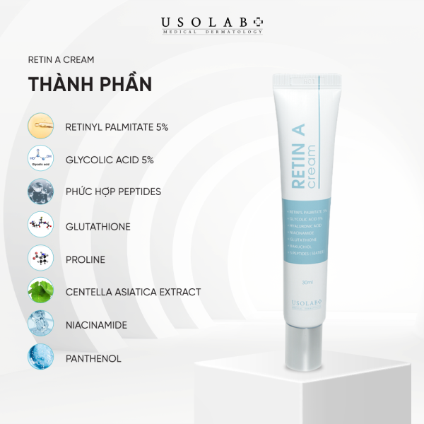 Retin A Cream trẻ hóa, căng bóng, sáng da, giảm mụn tuýp 30ml - Hình ảnh 2