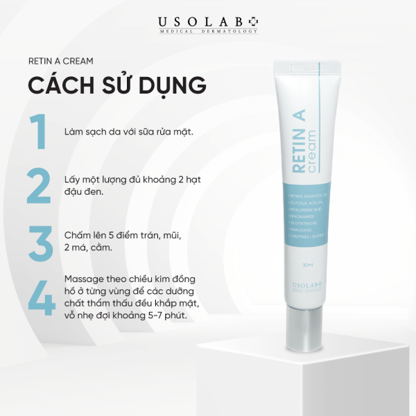 Retin A Cream trẻ hóa, căng bóng, sáng da, giảm mụn tuýp 30ml - Hình ảnh 4