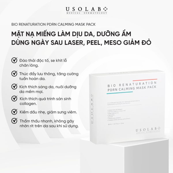 BIO RENATURATION PDRN CALMING MASK hộp 10 miếng 30ml - ảnh 2