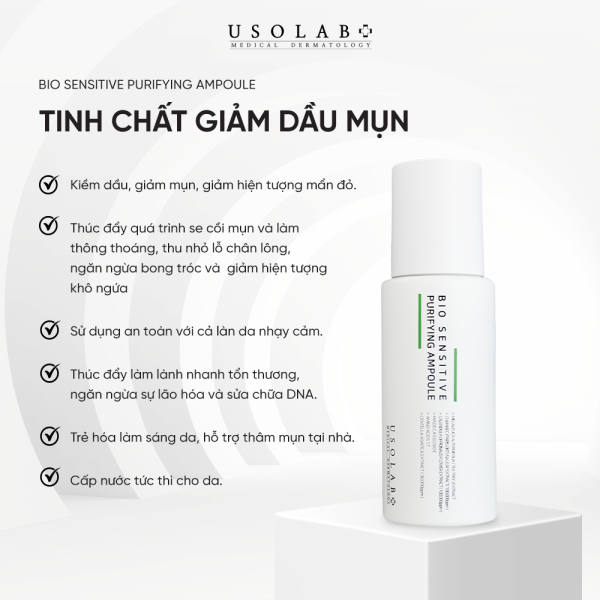 Tinh chất giảm dầu mụn Usolab BIO SENSITIVE PURIFYING AMPOULE 50ml - ảnh 2