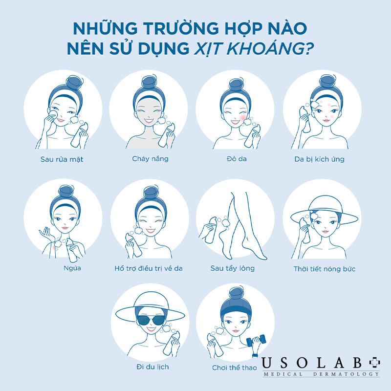 Những trường hợp nên sử dụng xịt khoáng