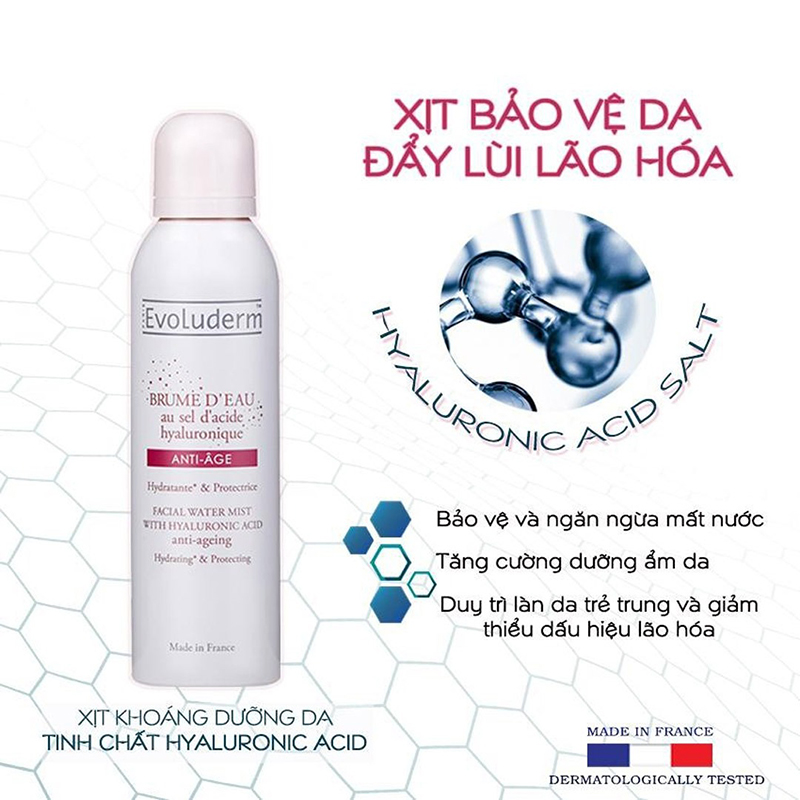 Xịt khoáng Evoluderm Brume D’Eau Anti-Âge