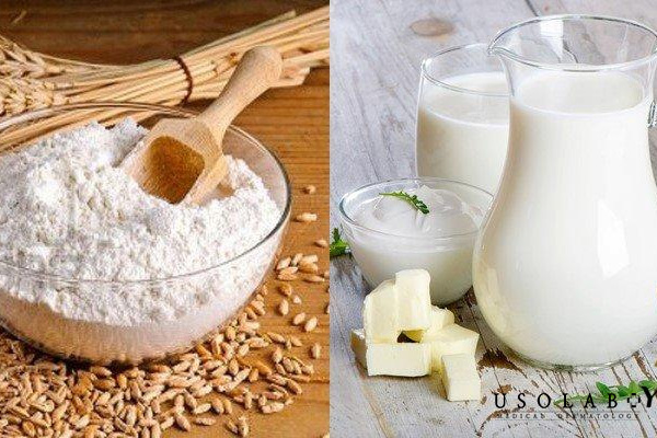 Bằng cám gạo, sữa tươi và dầu dừa