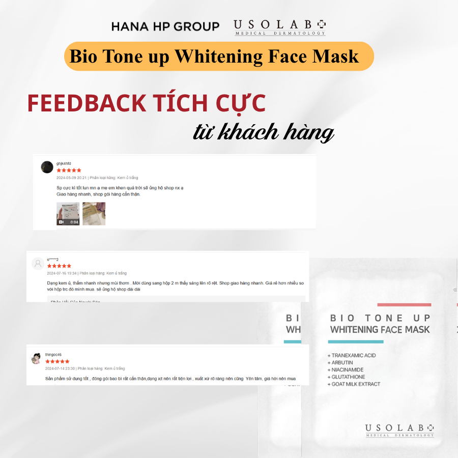 bio tone up whitening face mask 5ml