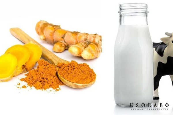Nghệ tươi và sữa tươi