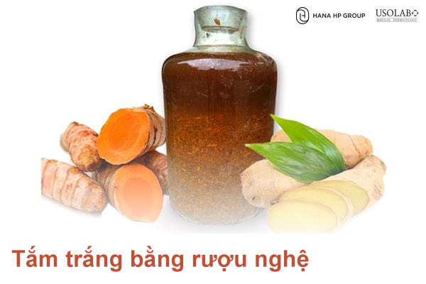 Tắm trắng bằng rượu nghệ bí quyết dân gian cho da sáng hồng