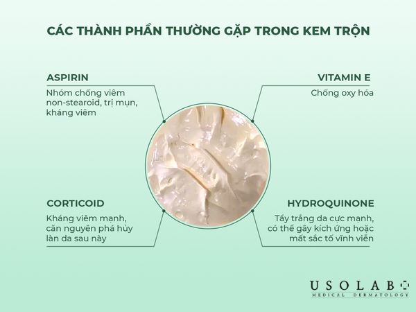 Thanh phần gồm các hoạt chất mạnh gây bào mòn da