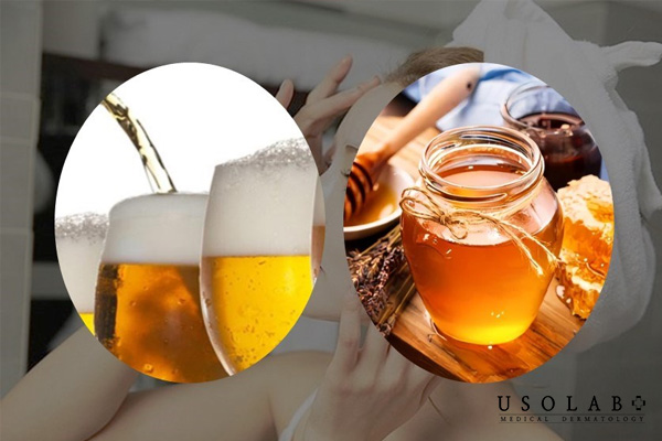 Mặt nạ bia và mật ong dưỡng da sáng khỏe
