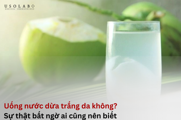 uống nước dừa có trắng da không