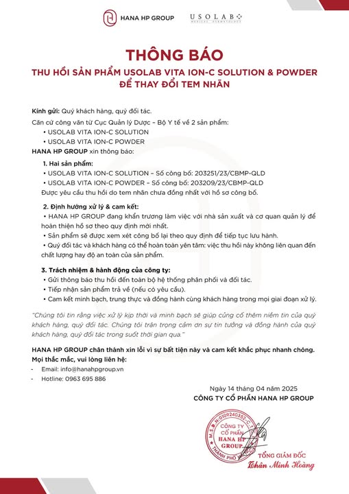 Thông báo chính thức