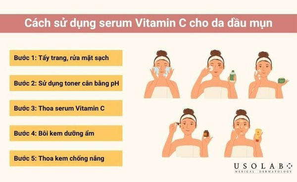 Cách dùng serum vitamin C an toàn cho da mụn Cách dùng serum vitamin C an toàn cho da mụn