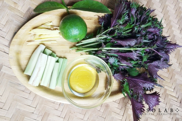 Cách xông mặt bằng lá tía tô và sả