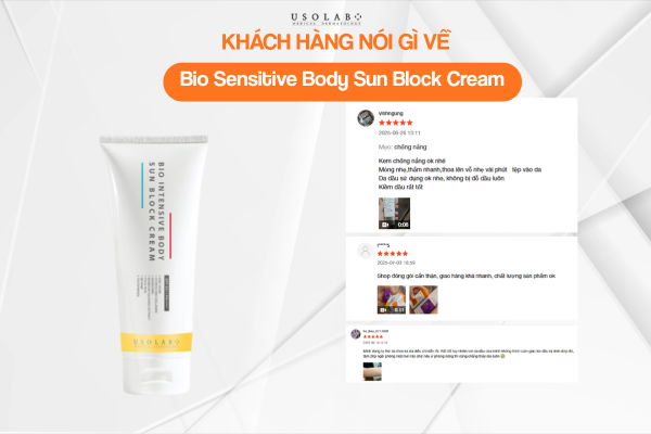 Kem chống nắng body Bio Sensitive Body Sun Block Cream nhận được nhiều phản hồi tích cực của khách hàng