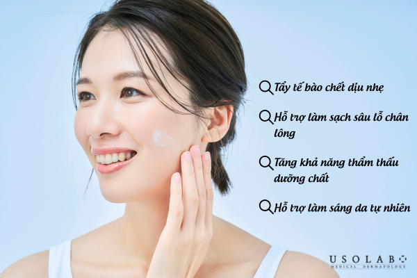 Tẩy tế bào chết enzyme dịu nhẹ, làm dịu và phục hồi da sau tổn thương nhẹ