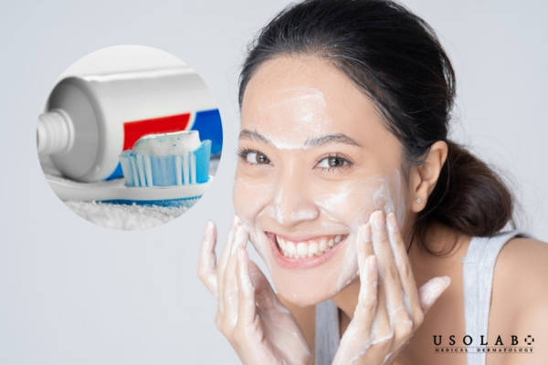 Rửa mặt bằng kem đánh răng không tốt và hoàn toàn