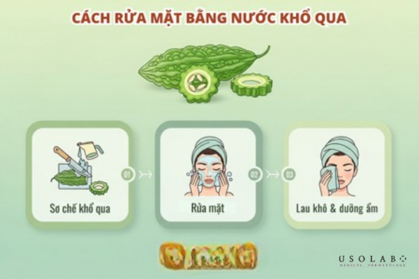 Nước ép khổ qua rửa mặt
