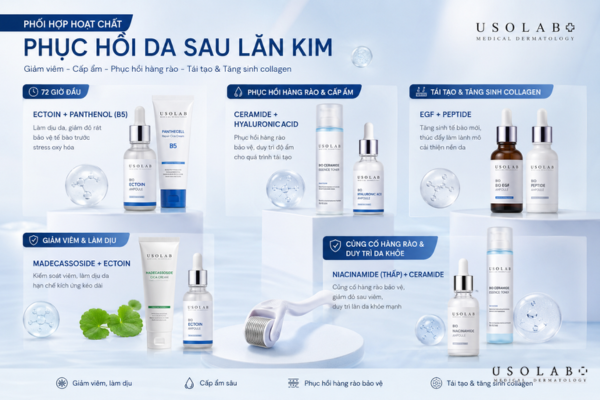 sau lăn kim nên dùng gì