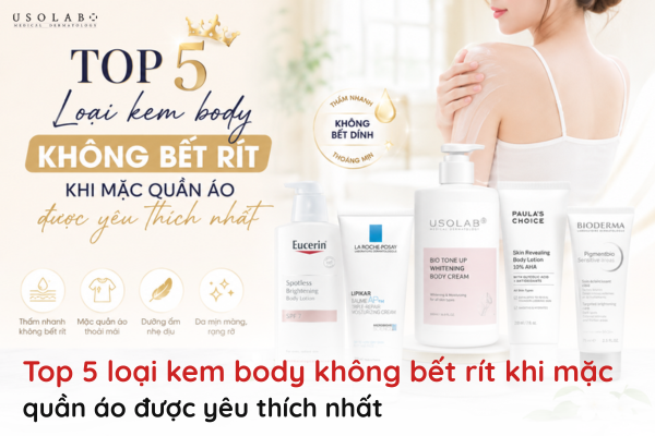 kem body không bết rít khi mặc quần áo