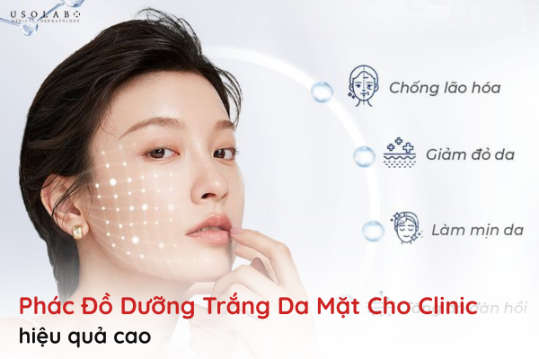 phác đồ dưỡng trắng da mặt cho clinic