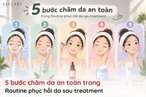 routine phục hồi da sau treatment