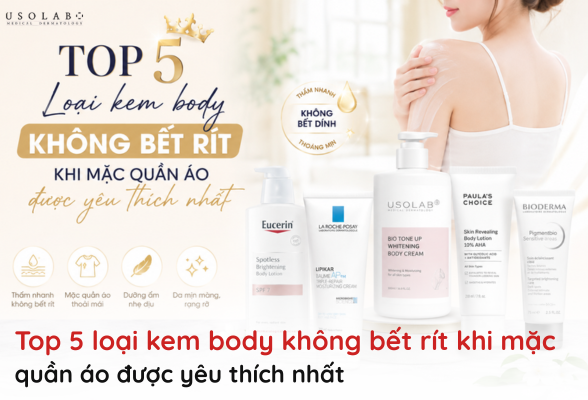kem body không bết rít khi mặc quần áo