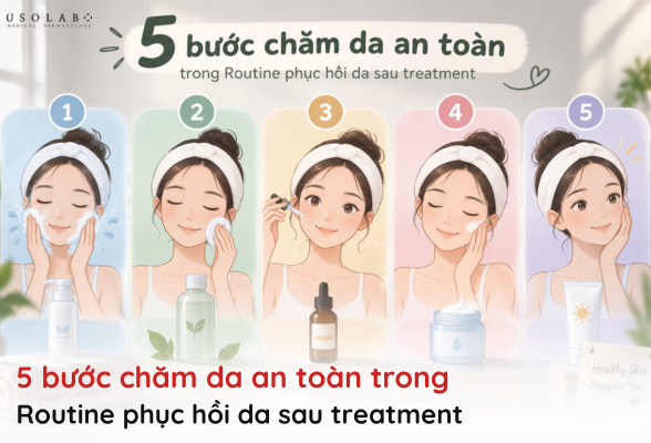 routine phục hồi da sau treatment