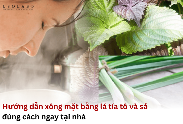 xông mặt bằng lá tía tô và sả